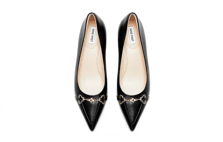 NINE WEST Sheepskin Simple Fashion Pointed Toe Versatile Wedge Heels 6cm Women's 6