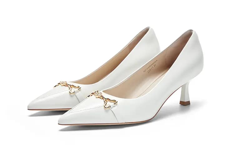 NINE WEST Sheepskin Simple Fashion Pointed Toe Versatile Wedge Heels 6cm Women's 9