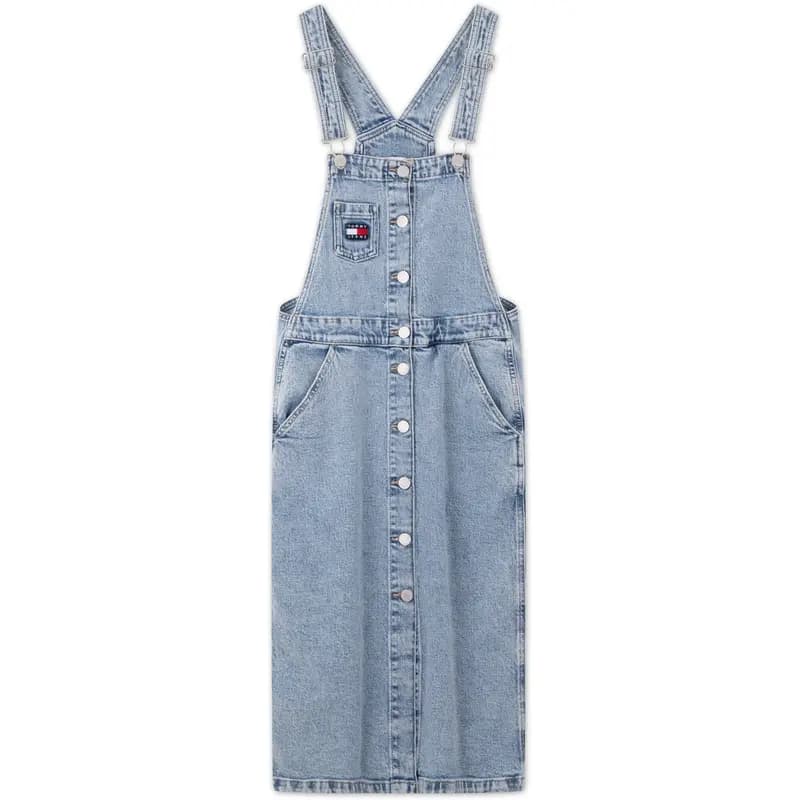 Tommy Hilfiger Qadın Denim Uzun Ətək Mavi