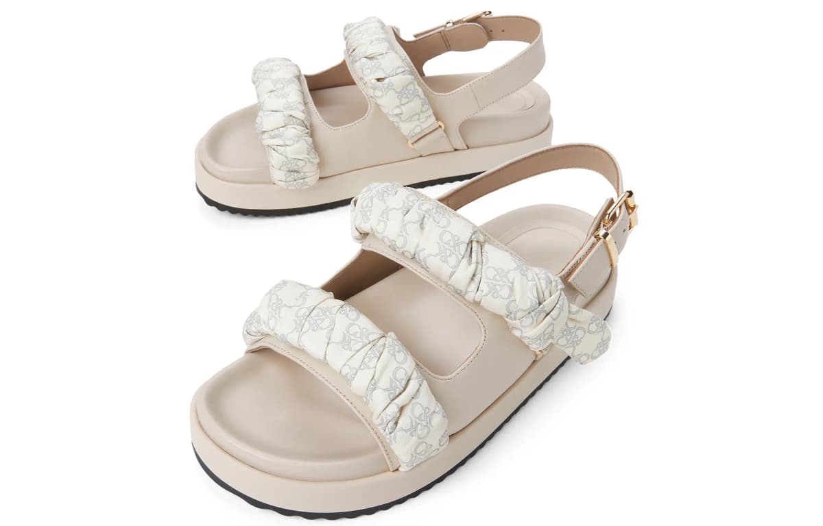 CHARLES&KEITH Small CK Strap Sandals 4cm Women's Chalk White/Black 3