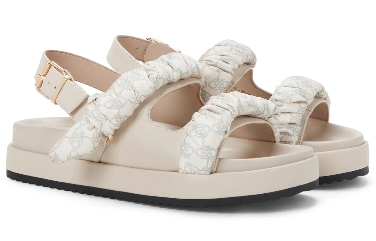 CHARLES&KEITH Small CK Strap Sandals 4cm Women's Chalk White/Black 2