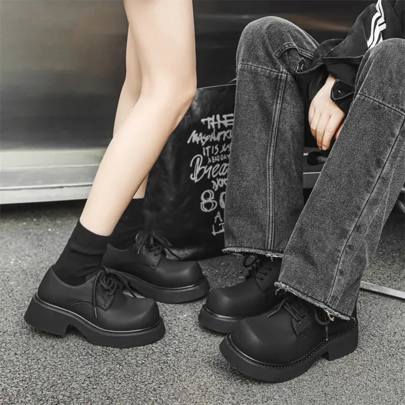 V ZERO FIVE Oversized Derby Shoes Casual Shoes Unisex Black British 3