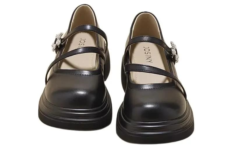 JOSINY Chunky Heel Mary Jane Shoes Women's Black 7