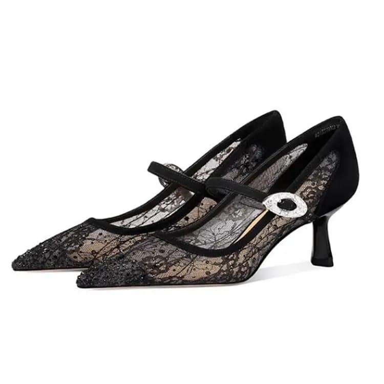 JESSICA SOPHIA Slim Heel Mary Jane Shoes 6cm Women's 4