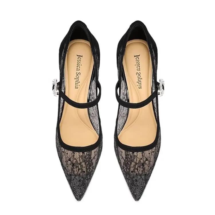 JESSICA SOPHIA Slim Heel Mary Jane Shoes 6cm Women's 2