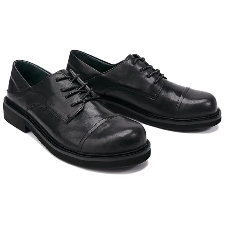 Brounvanm Top Layer Cowhide Business British Style Lace-Up Youth Casual Shoes Men's 6