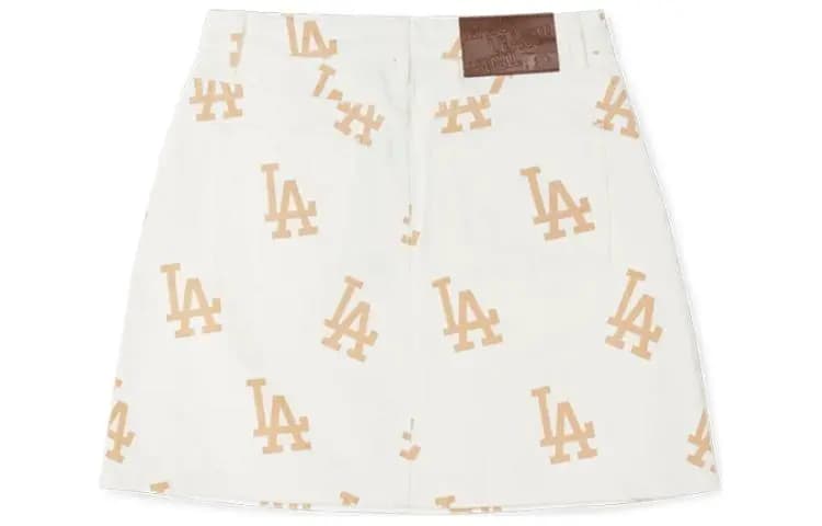 MLB Qadın Denim Qısa Ətək Süd Rəngi 2