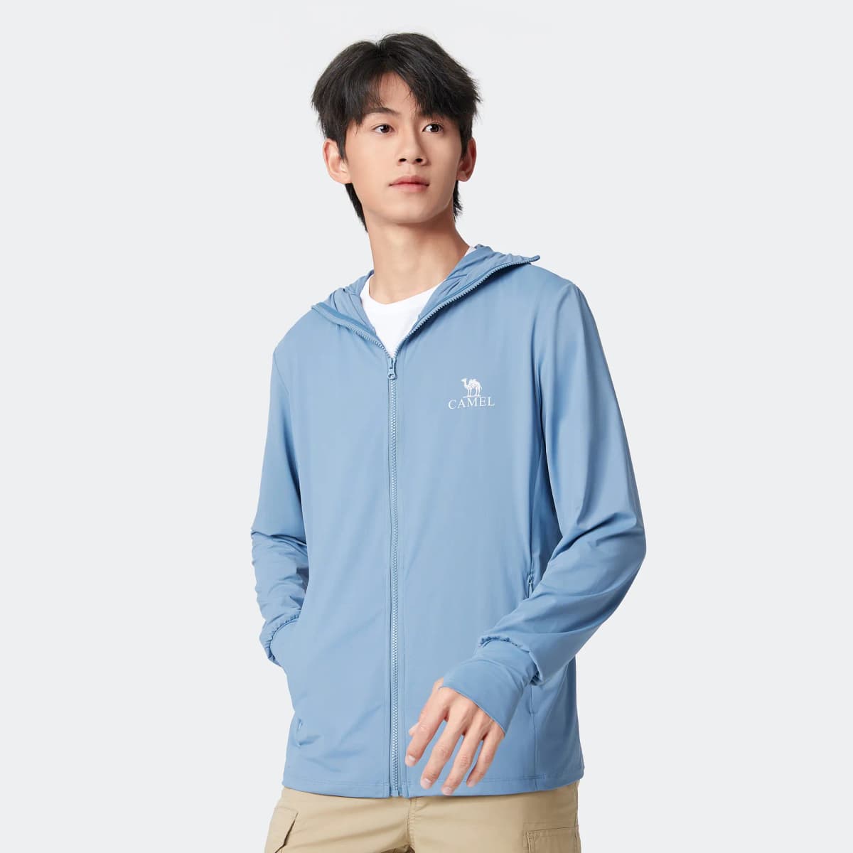 Camel Ice Shadow Series UPF100+ Anti-UV Breathable Thin Original Yarn Quick-Dry Elastic Sun Protection Jacket Men's 11