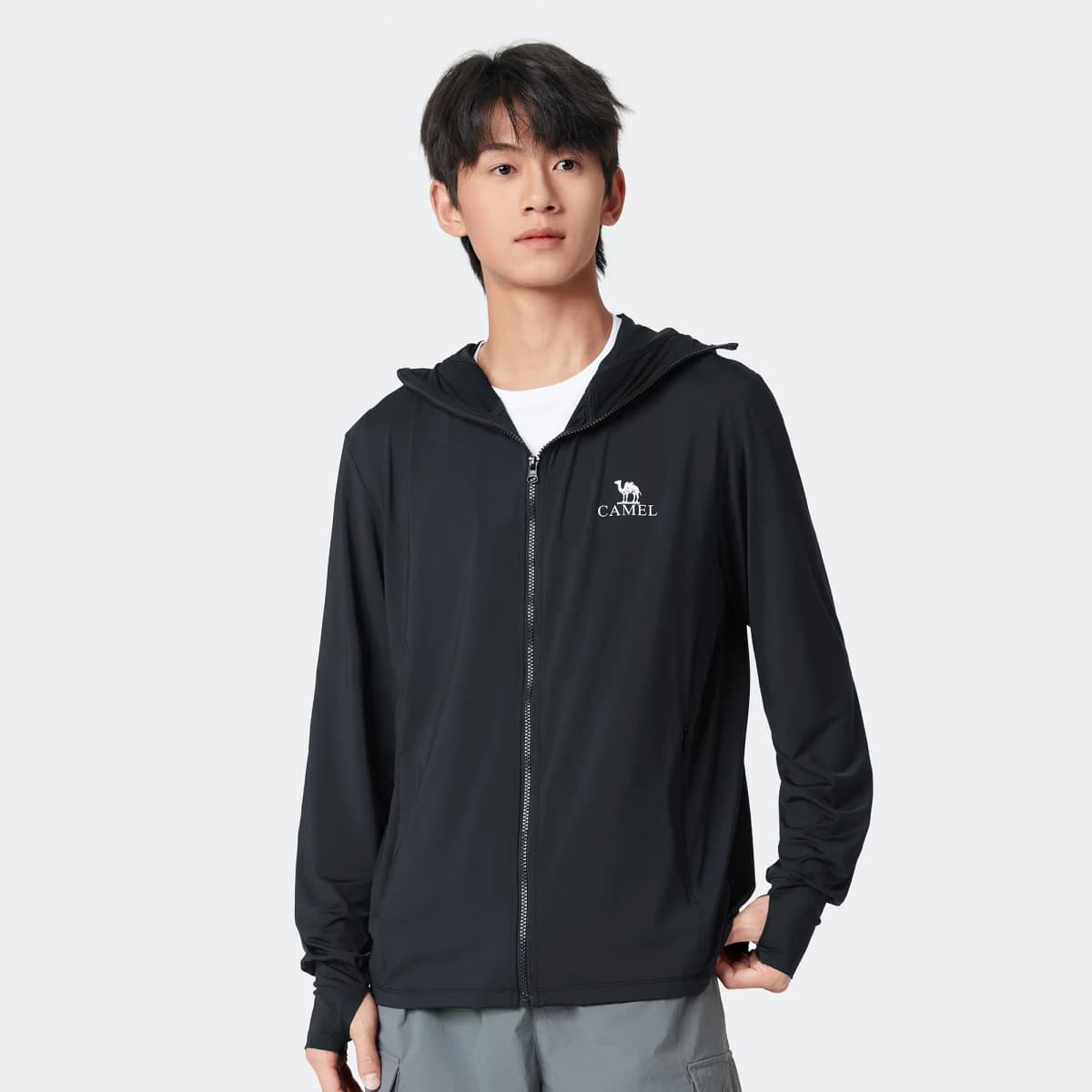 Camel Ice Shadow Series UPF100+ Anti-UV Breathable Thin Original Yarn Quick-Dry Elastic Sun Protection Jacket Men's 4