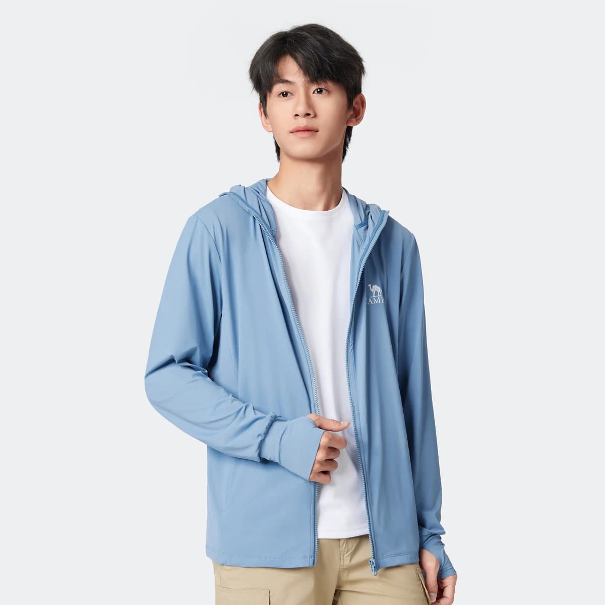 Camel Ice Shadow Series UPF100+ Anti-UV Breathable Thin Original Yarn Quick-Dry Elastic Sun Protection Jacket Men's 12