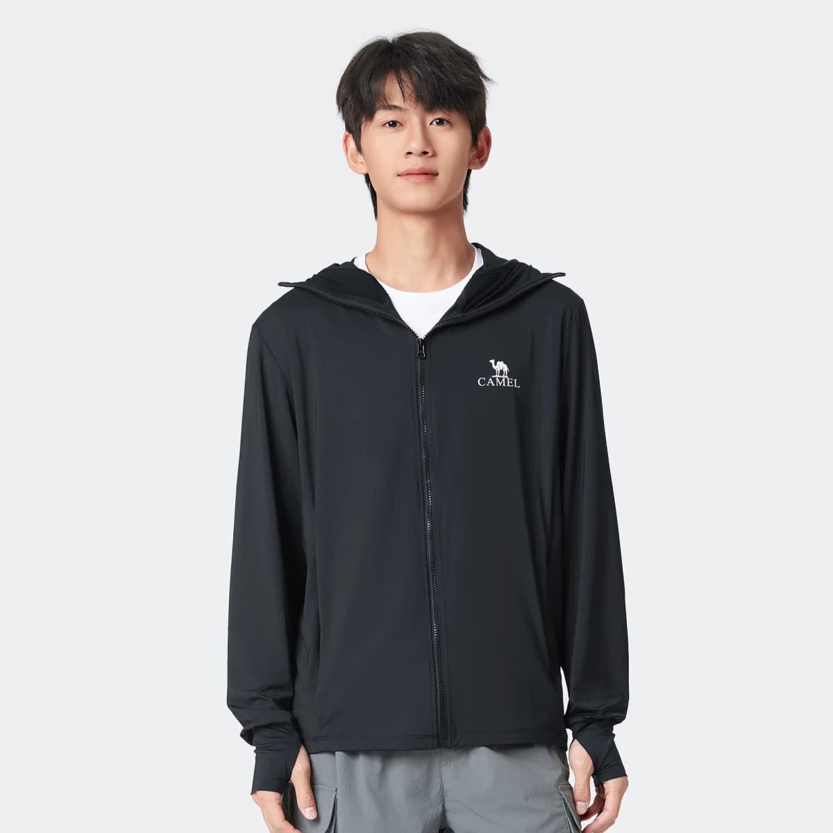 Camel Ice Shadow Series UPF100+ Anti-UV Breathable Thin Original Yarn Quick-Dry Elastic Sun Protection Jacket Men's 3
