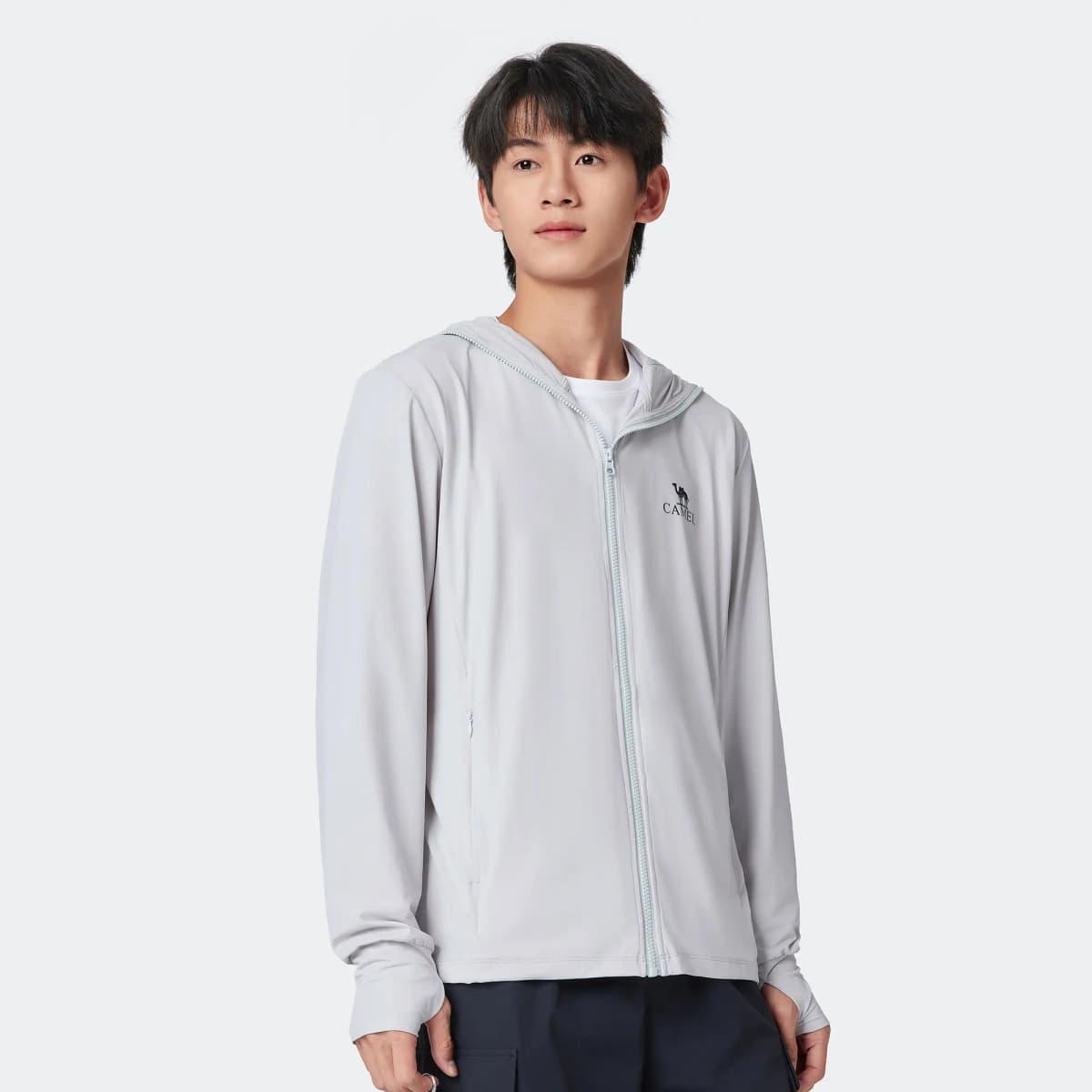 Camel Ice Shadow Series UPF100+ Anti-UV Breathable Thin Original Yarn Quick-Dry Elastic Sun Protection Jacket Men's 19