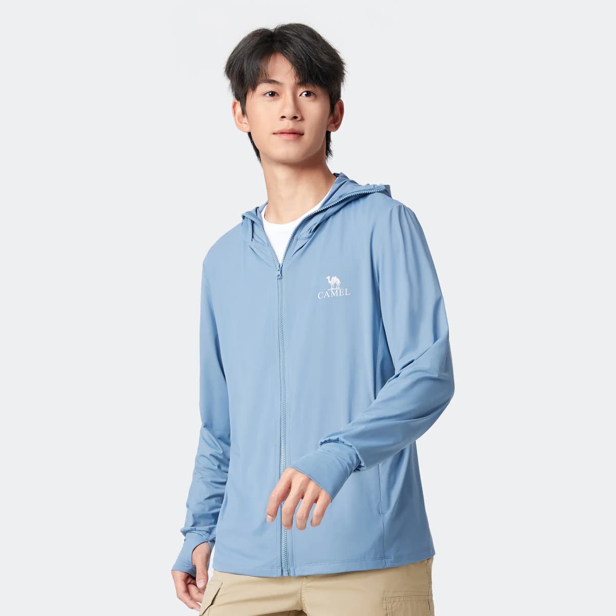 Camel Ice Shadow Series UPF100+ Anti-UV Breathable Thin Original Yarn Quick-Dry Elastic Sun Protection Jacket Men's 13