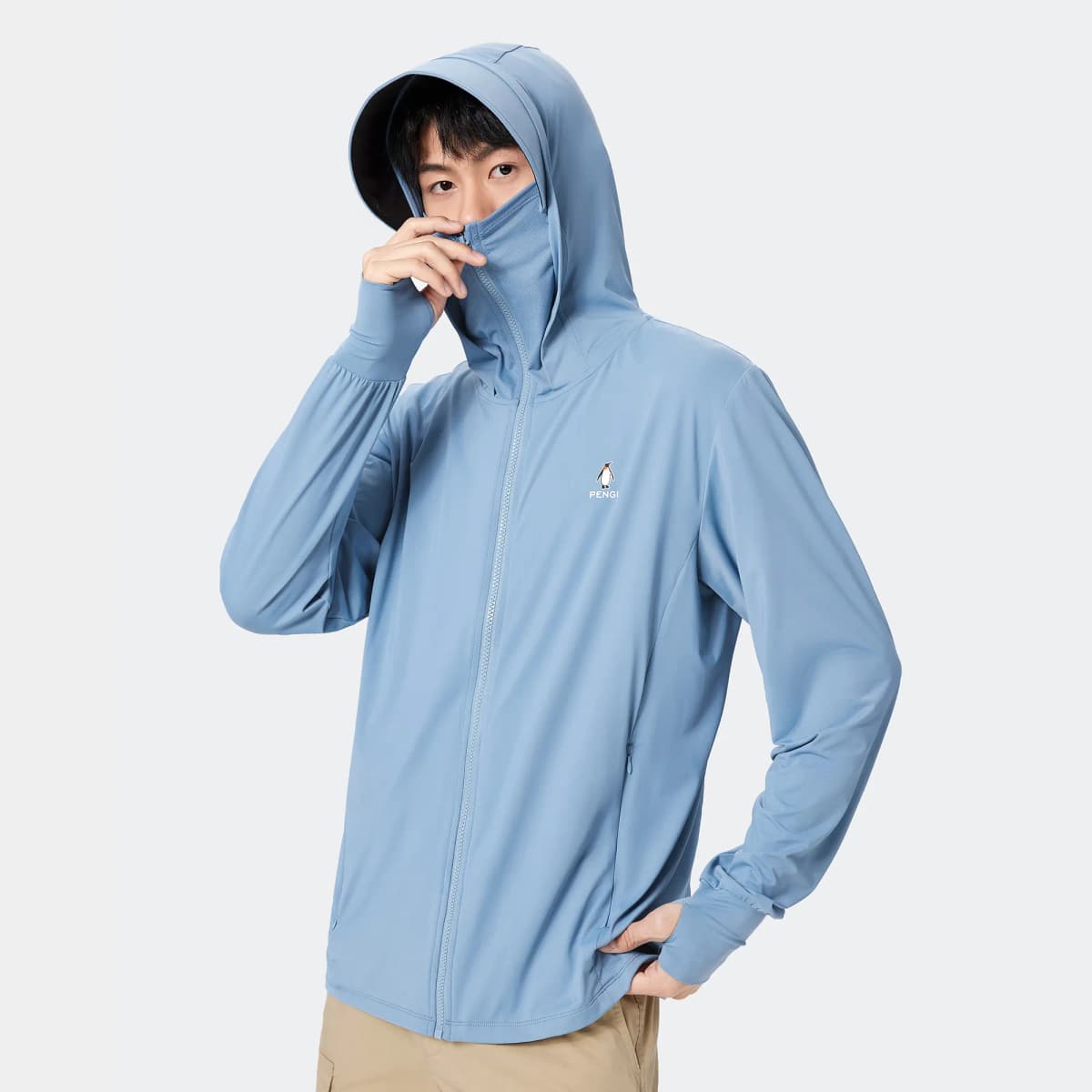 Camel Ice Shadow Series UPF100+ Anti-UV Breathable Thin Original Yarn Quick-Dry Elastic Sun Protection Jacket Men's 46