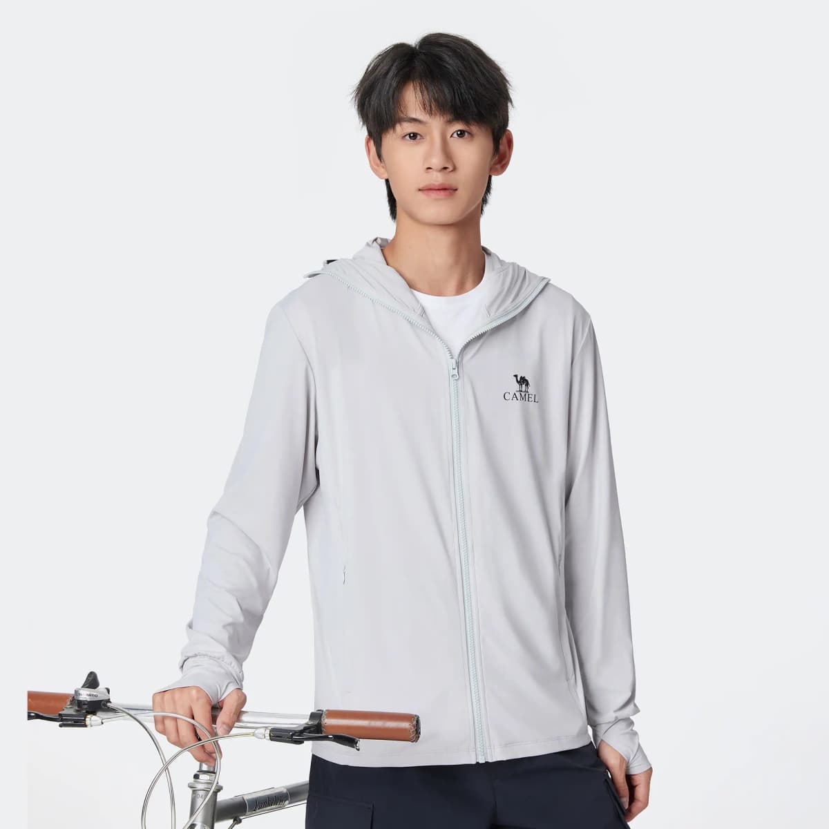 Camel Ice Shadow Series UPF100+ Anti-UV Breathable Thin Original Yarn Quick-Dry Elastic Sun Protection Jacket Men's 16