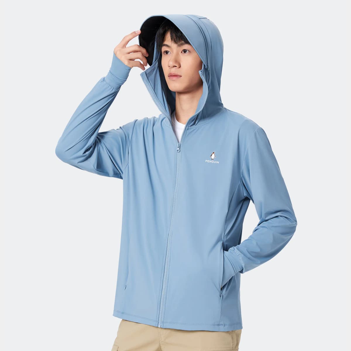 Camel Ice Shadow Series UPF100+ Anti-UV Breathable Thin Original Yarn Quick-Dry Elastic Sun Protection Jacket Men's 43
