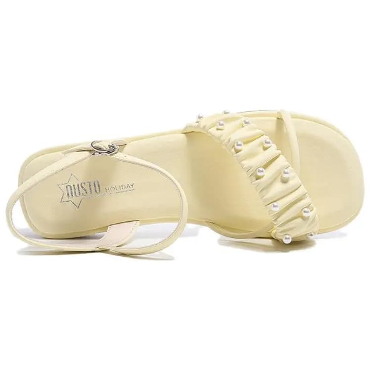 DUSTO PU Comfortable Lightweight Breathable Versatile Height-Increasing One-Strap Sandals Women's 9