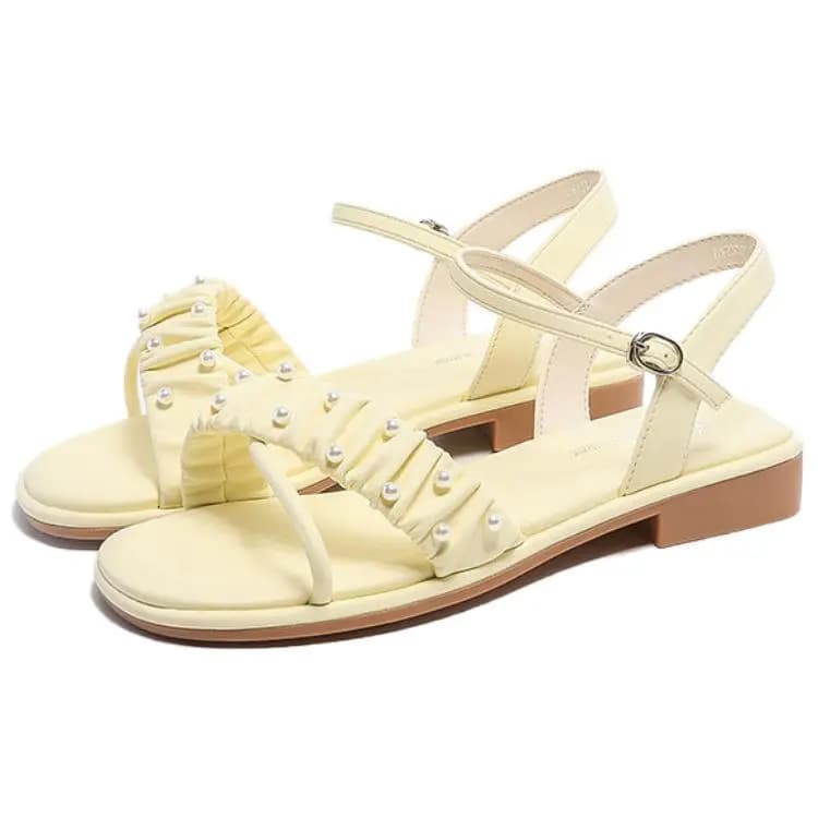 DUSTO PU Comfortable Lightweight Breathable Versatile Height-Increasing One-Strap Sandals Women's 8