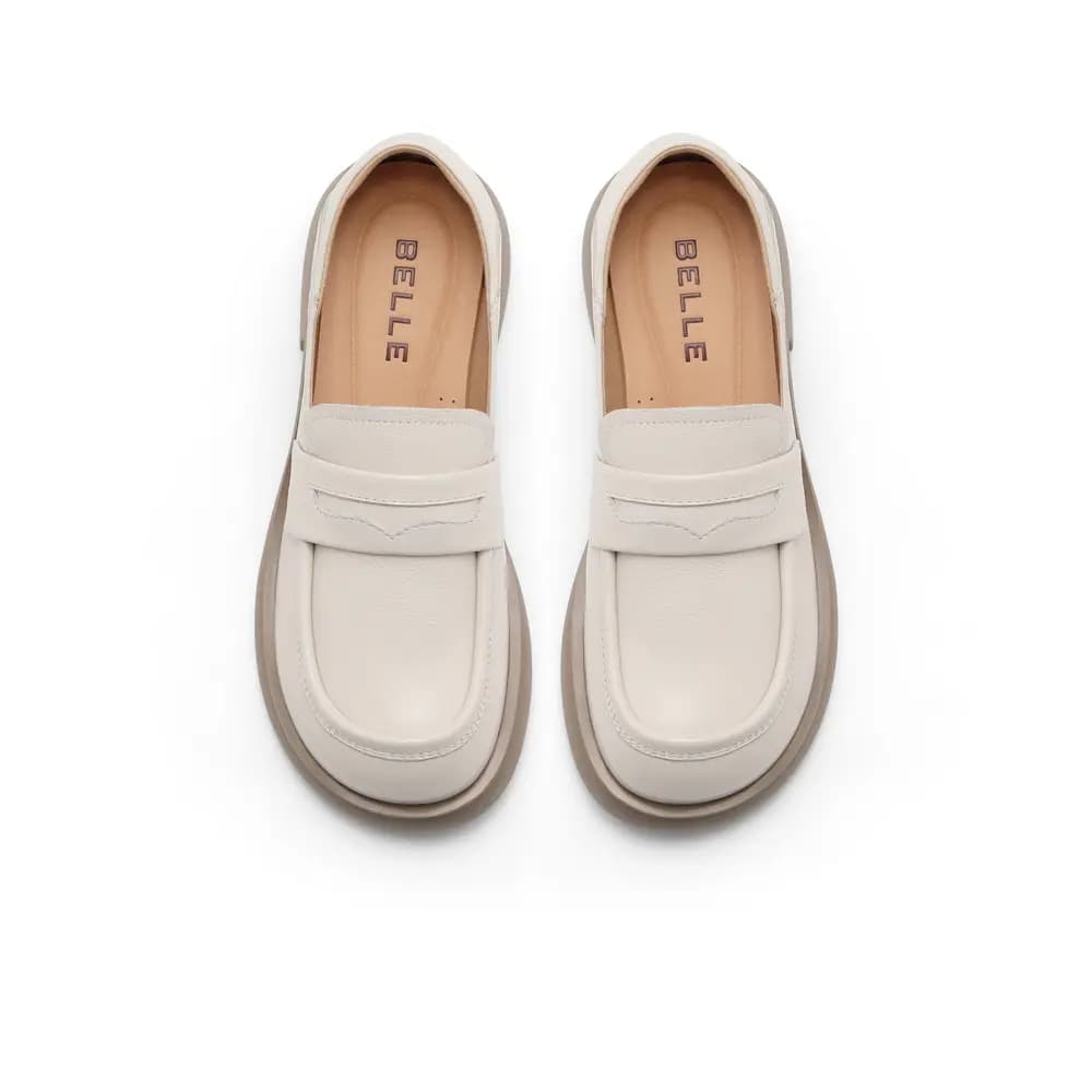 BELLE Qadın Loafer Ayaqqabısı 3.5sm Qara/Bej/Qəhvəyi 15