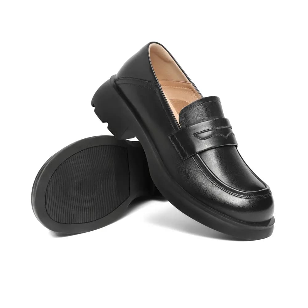 BELLE Qadın Loafer Ayaqqabısı 3.5sm Qara/Bej/Qəhvəyi 11