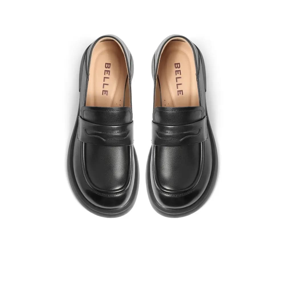 BELLE Qadın Loafer Ayaqqabısı 3.5sm Qara/Bej/Qəhvəyi 9