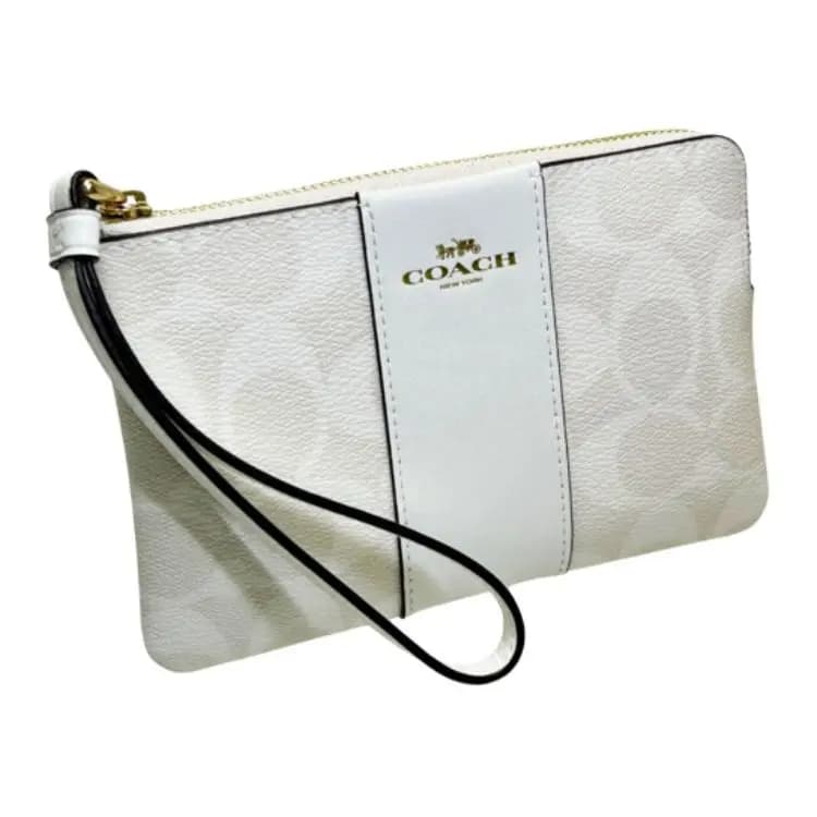 COACH Wristlet Qadın Klutç Qızılı/Ağ 3