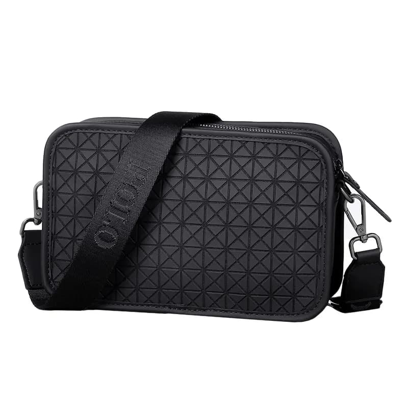 POLO Textile, Synthetic Leather Crossbody Bag, Shoulder Bag Medium Unisex Black