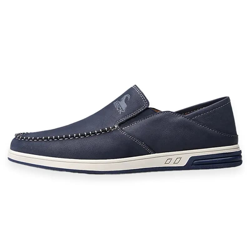 BECK Cowhide Leather British Style Business Soft Sole Loafers 2.5cm Men's