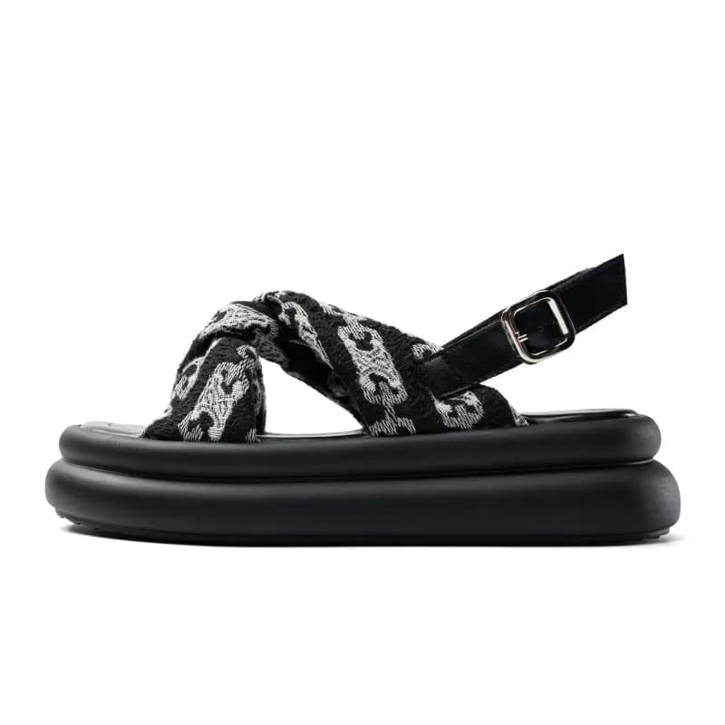 ZHR Green Purple Holiday One Strap Sandals Women's