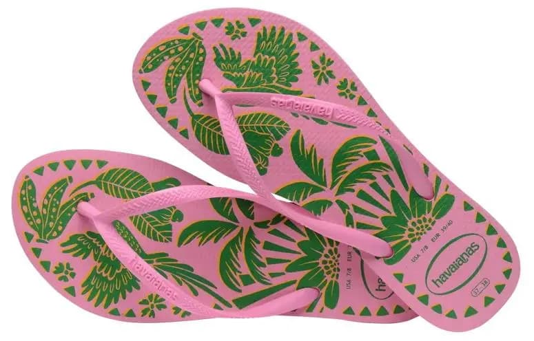 Havaianas Slip Resistant Flip Flops Women's Pink Green 3