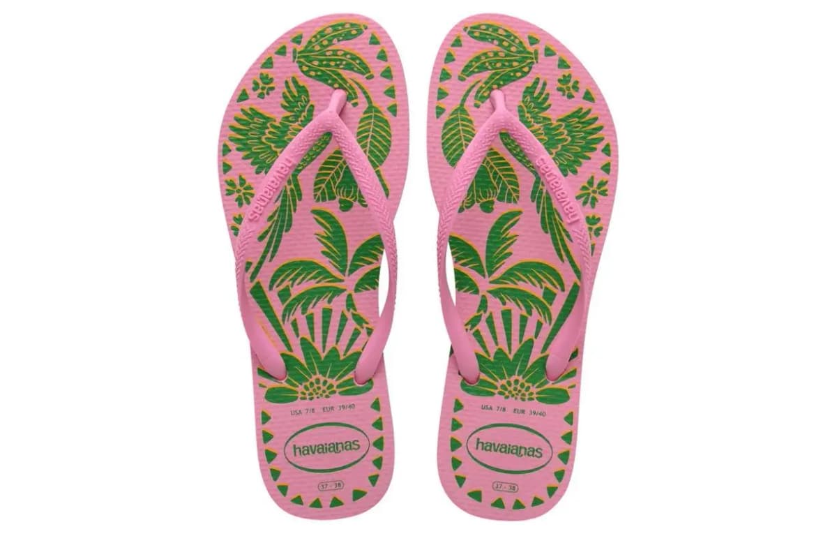 Havaianas Slip Resistant Flip Flops Women's Pink Green 5