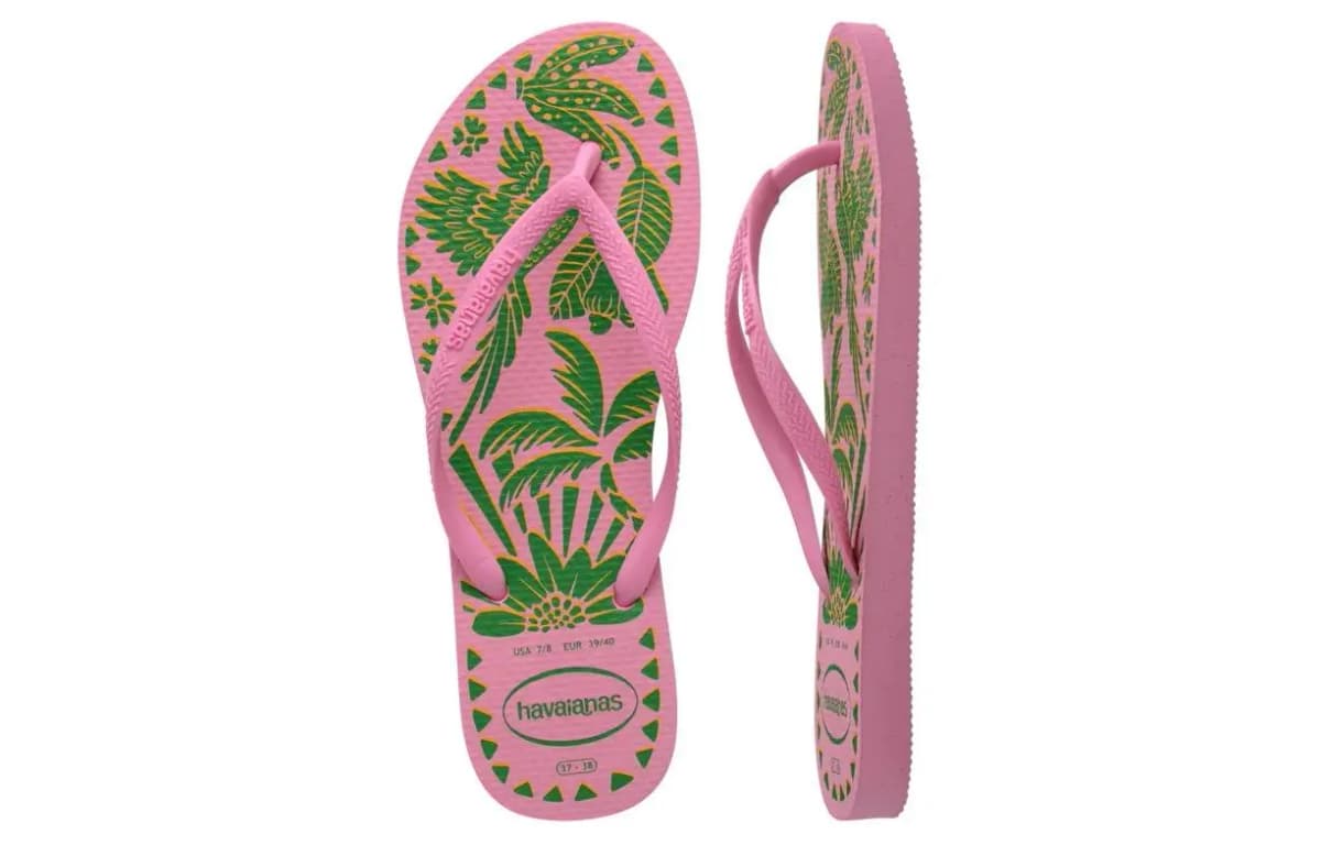 Havaianas Slip Resistant Flip Flops Women's Pink Green 4