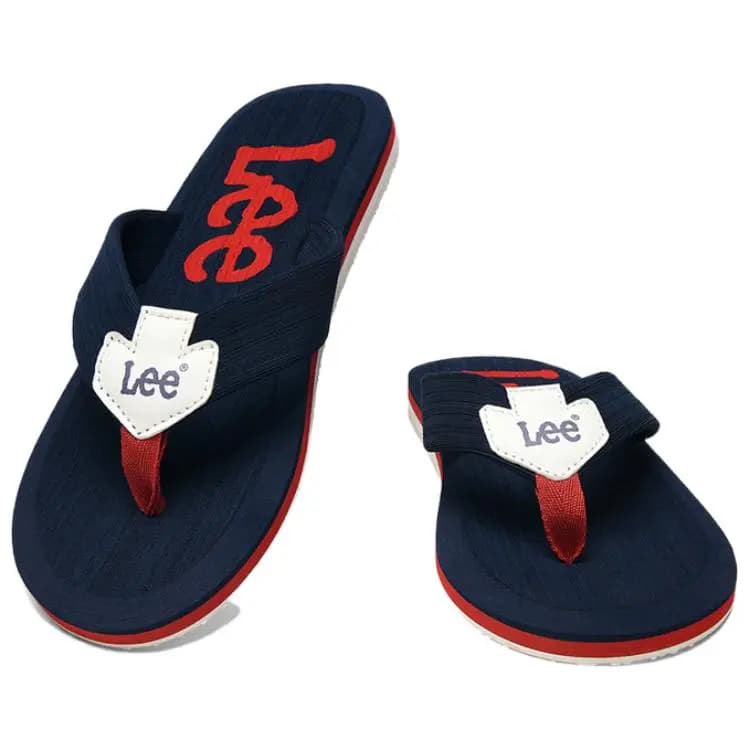 Lee EVA Rubber Sole Stitching Slip Resistant Flip Flops Men's Black 24