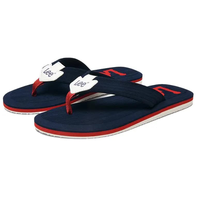Lee EVA Rubber Sole Stitching Slip Resistant Flip Flops Men's Black 22
