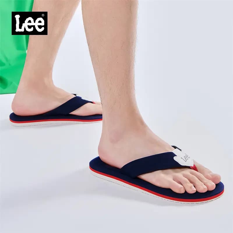 Lee EVA Rubber Sole Stitching Slip Resistant Flip Flops Men's Black 28