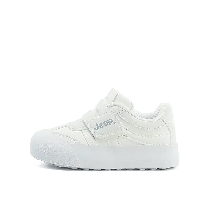 Children's Jeep Shock-Absorbing Wear-Resistant Comfortable Casual Skate Shoes Low Top Off-White