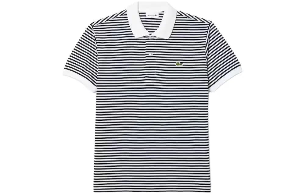 LACOSTE Stripe Qısaqol Polo Yaxa Köynək Kişi Göy