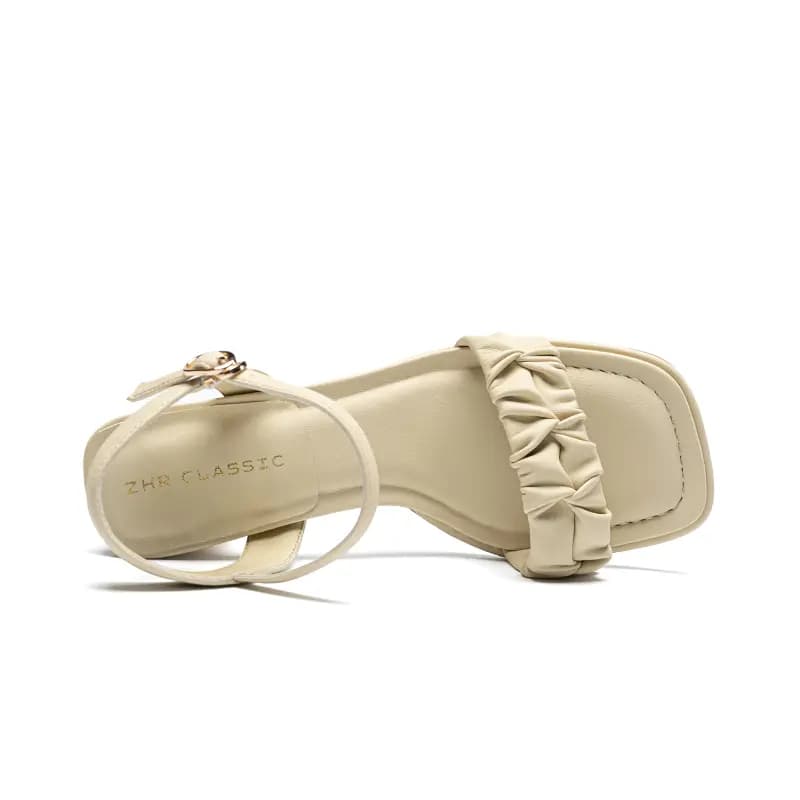 ZHR PU Fashion Comfortable Temperament Commute One-Strap Sandals 5cm Women's 11