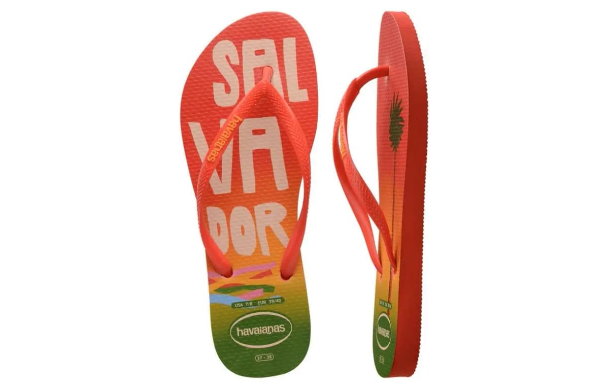 Havaianas Slip-Resistant Flip Flops Women's Orange-Green 5