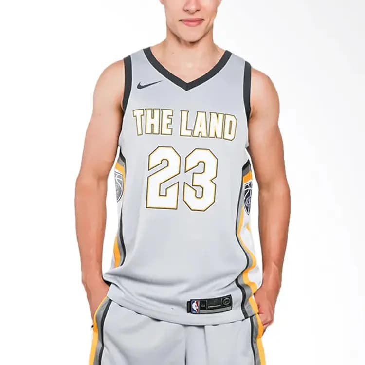Nike NBA Cavaliers James #23 Kişi Basketbol Forması Boz 4