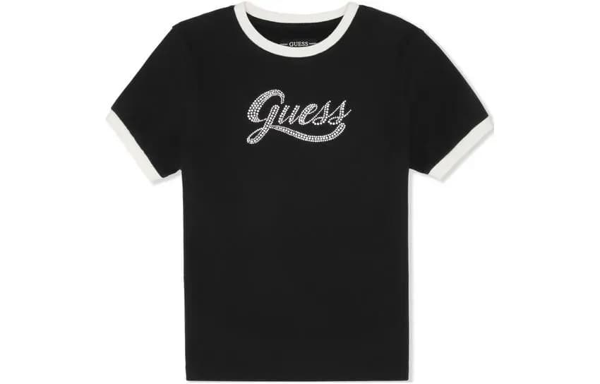 GUESS Contrast Color Versatile Classic Fit Crew Neck Short Sleeve T-Shirt Women's 3