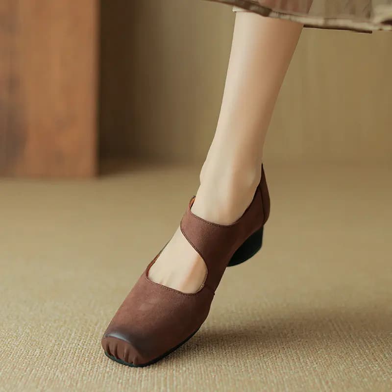 Echo&yolo Chunky Heel Mary Jane Shoes 4cm Women's 16