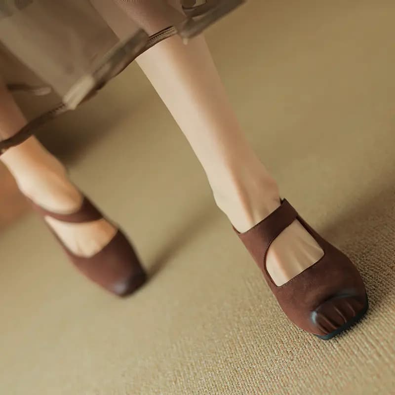 Echo&yolo Chunky Heel Mary Jane Shoes 4cm Women's 15
