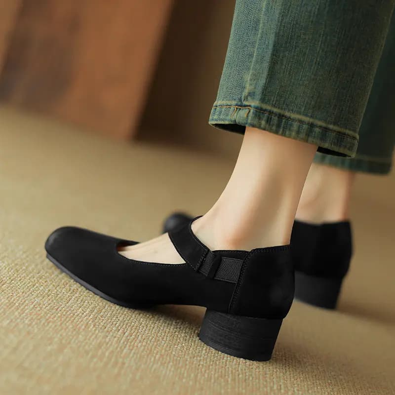 Echo&yolo Chunky Heel Mary Jane Shoes 4cm Women's 5