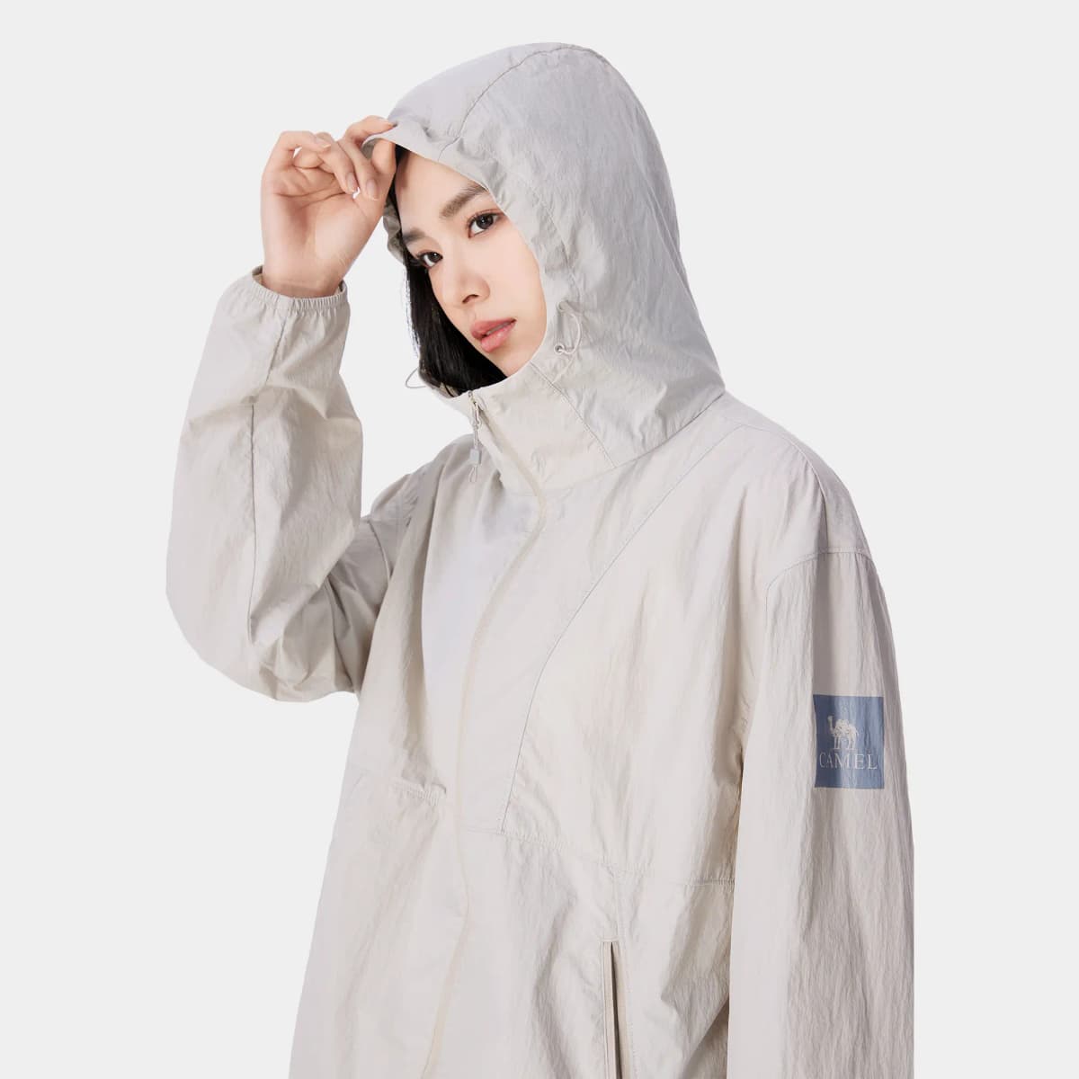Camel Shadow Series Summer New Loose Drop Shoulder Elastic Cuff Original Yarn Sun Protection UPF50+ Sunscreen Jacket Unisex 11