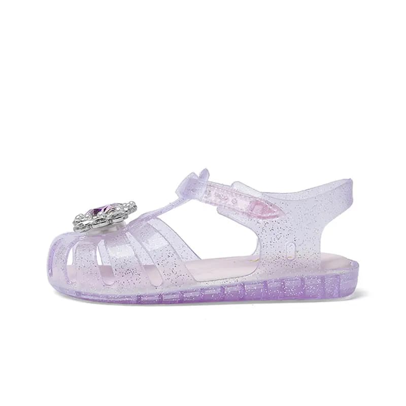 Snoffy Kids Forest Elf Series Jelly Shoes Crystal Wings Wear-Resistant Waterproof Breathable Sandals Purple Blue