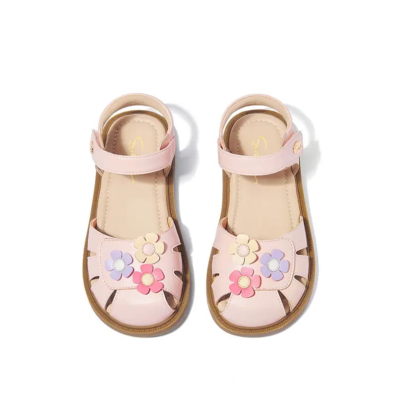 snoffy Kids' Breathable Comfortable Anti-Slip Wear-Resistant Children's Sandals Pink White 3