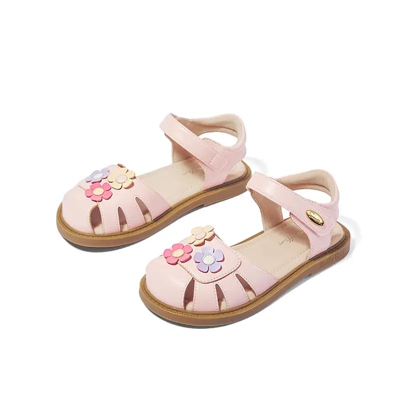 snoffy Kids' Breathable Comfortable Anti-Slip Wear-Resistant Children's Sandals Pink White 4