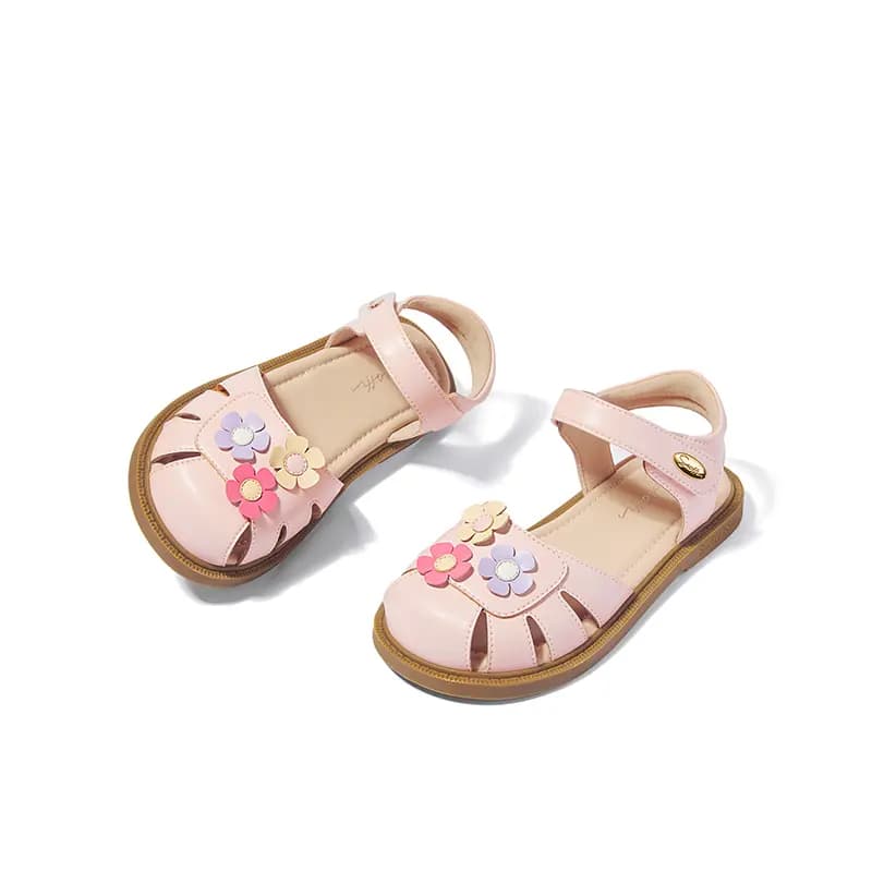 snoffy Kids' Breathable Comfortable Anti-Slip Wear-Resistant Children's Sandals Pink White 5