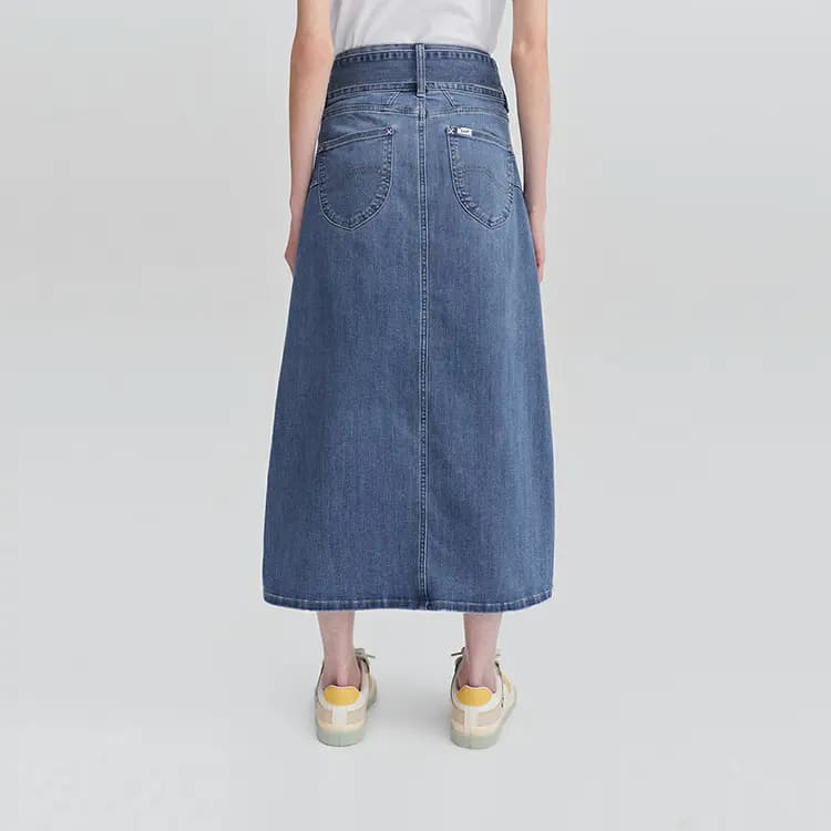 Lee SS24 Mall Collection Denim Midi Ətək Qadın 7